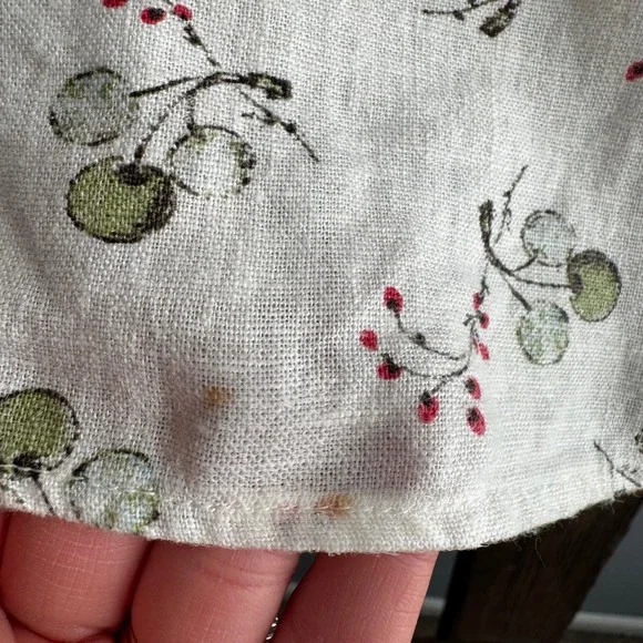 Anthropologie Womens Sz Small Floral Babydoll Top Linen Cottagecore Y2K - Picture 7 of 9